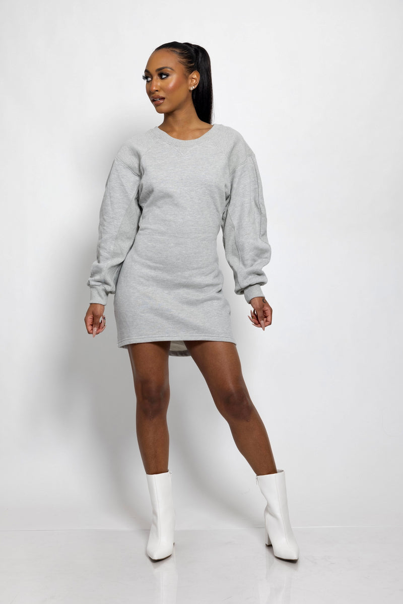 Winter' Sweatshirt Dress- Grey – Essentials and Lace
