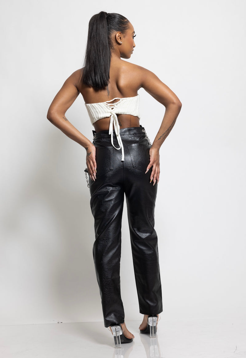 Linked Up' Vegan Leather Pants – Essentials and Lace
