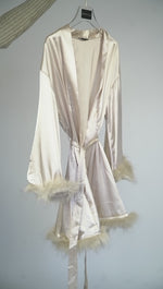 Soft Life Satin Fur Trimmed Robe